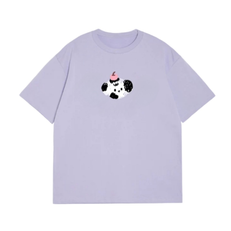 Versatile Pure Cotton T-Shirt — Light Purple