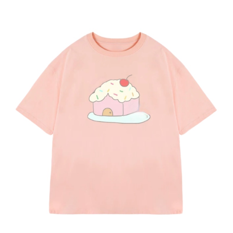 Chic House-Print T-Shirt — Light Pink