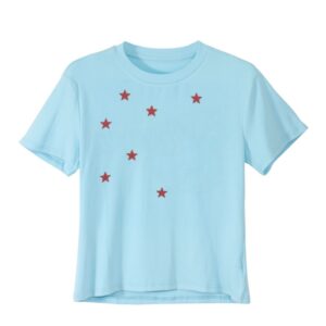 Loose-Fit Star-Print T-Shirt — Blue